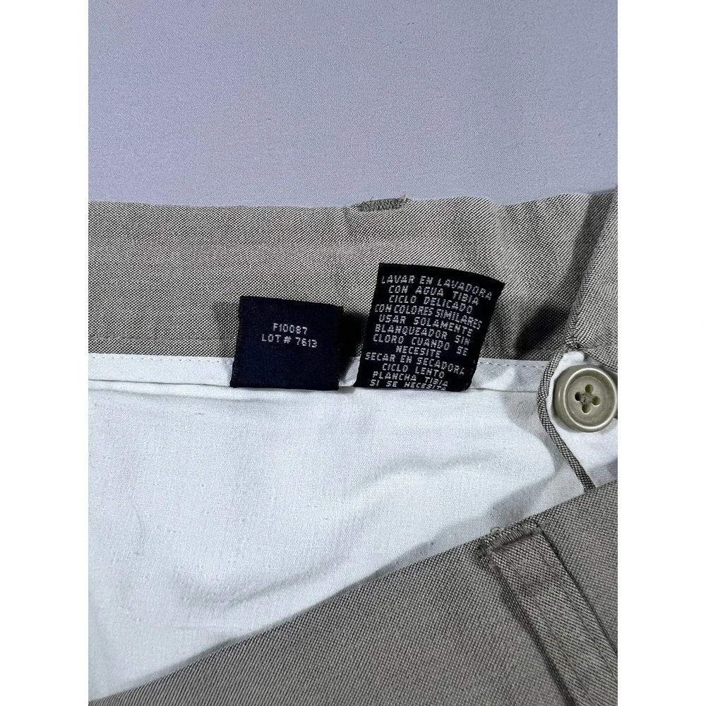 J. Ferrar Men's Pleated Dress Pants 42x30 Tan Khaki Cuffed Wide Leg Trousers - Picture 9 of 10